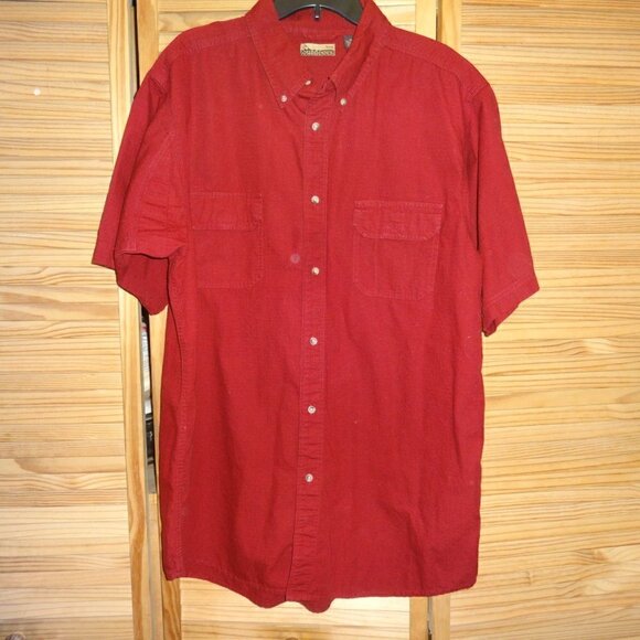 R&R Men's Outdoors XXL button up short sleeved shirt, burgundy red, $25.00 - Picture 8 of 9